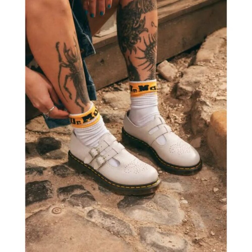 DR.MARTENS 8065 Mary Jane (Women) in White Leather Size 9US/ 7UK